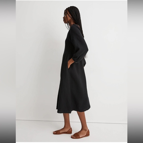 NWT Madewell Organic Cotton Lightspun V-Neck Midi Dress XXS - Picture 9 of 10